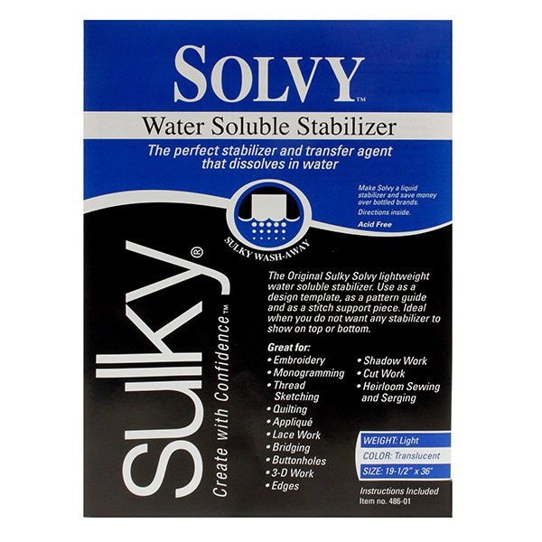 Sulky Solvy Water-Soluble Stabilizer Sheet