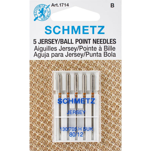 Schmetz Ball Point Jersey Machine Needles, 80/12