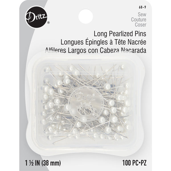 Dritz Long Pearlized Pins 100/Pkg