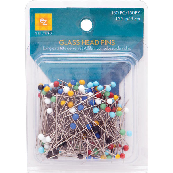 Glass Head Silk Pins, 150 pkg