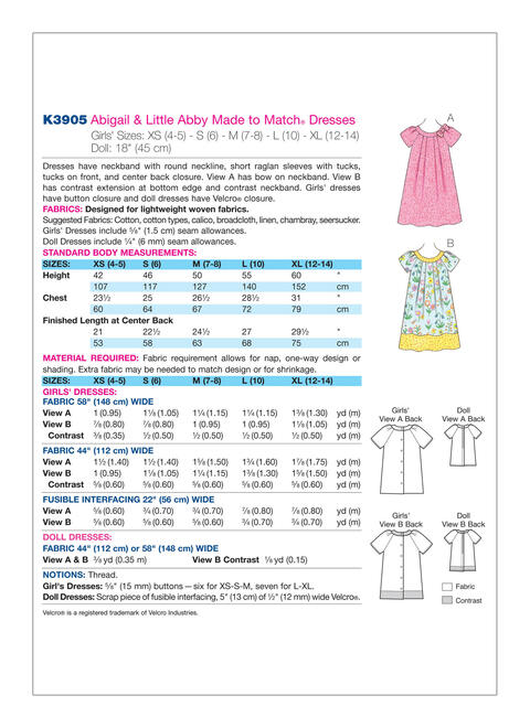 Girls' Raglan Sleeve Made-to-Match Dresses
